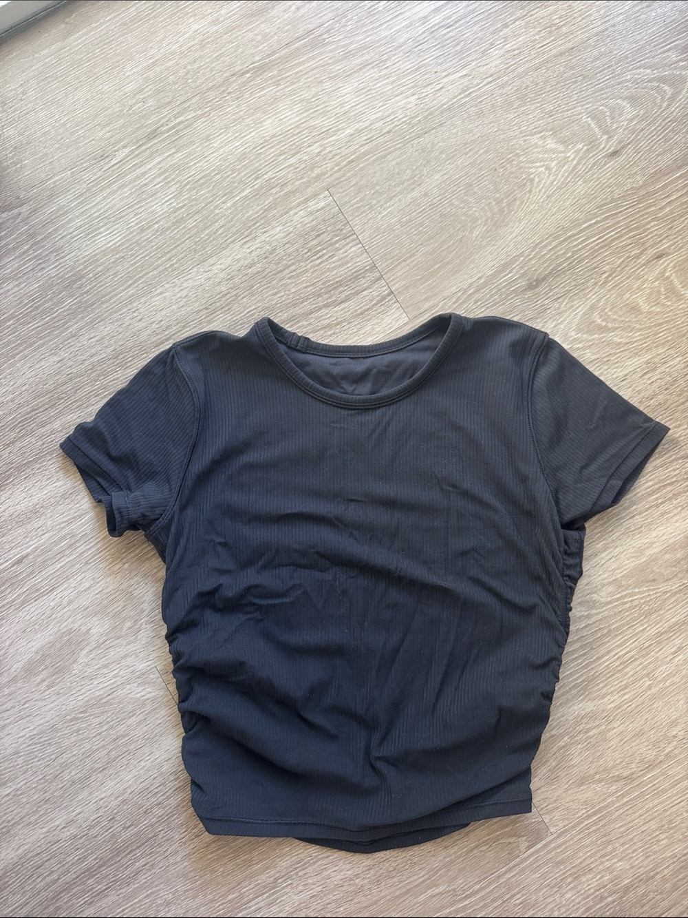 lululemon athletica all it takes black ribbed short sleeve